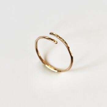 14 K Gold Filled Hammered Cuff Ring, 3 of 5