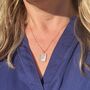 The Faceted Rectangle Blue Topaz Necklace Gold, thumbnail 2 of 8