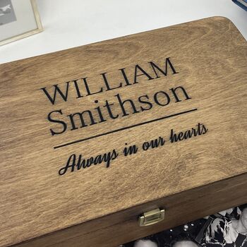 Personalised Bereavement Wooden Memory Box, 4 of 8