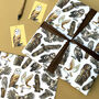Owls Of Britain Wrapping Paper Set, thumbnail 3 of 8