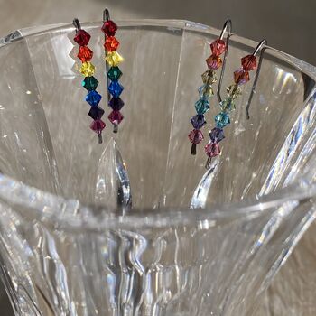 Rainbow And Pastel S Crystal Niobium Hook Earrings, 6 of 6