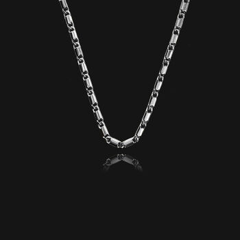 Flat Chain Necklace, Silver Plated, 2 of 5