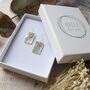 Hammered Silver Rectangle Earrings, thumbnail 1 of 5