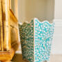 Mother Of Pearl Inlay Waste Paper Bin | Jewelled Aqua, thumbnail 3 of 5