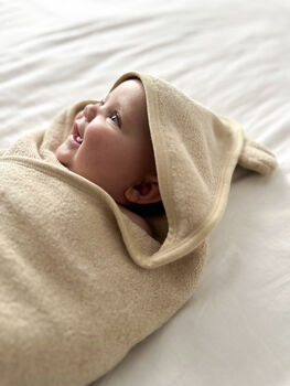 Personalised Hooded Towel In Natural Beige, 4 of 7