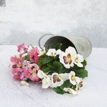 Pansy Bouquet Set In Metal Vase, 2 of 3