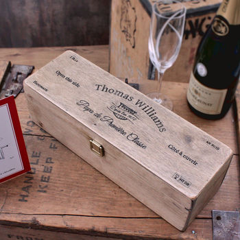 Best Father Personalised Wooden Wine Box, 4 of 4