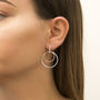 Silver And Rose Gold Plated Twin Ring Stud Earrings, thumbnail 3 of 4