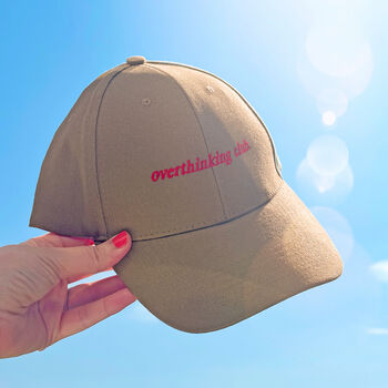 Overthinking Club Embroidered Slogan Cap, 7 of 9