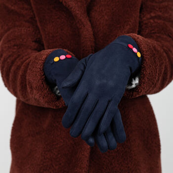 Colourful Faux Suede Gloves, 3 of 6