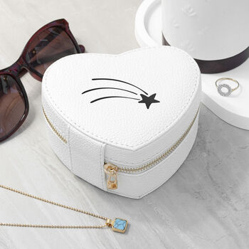 Customisable Shooting Star White Heart Jewellery Case, 6 of 10