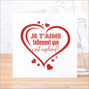 French 'Je T'aime' I Love You Card, 2 of 6