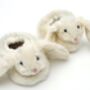 Cream Bunny Baby Slippers, Personalised, Gift Boxed, thumbnail 1 of 7