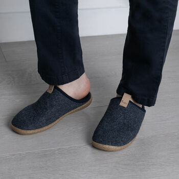 Snugtoes Wool Felt Slippers Mule Style For Men, 2 of 5