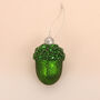 G Decor Glittery Glass Acorn Christmas Tree Ornaments, thumbnail 3 of 7