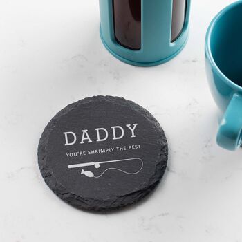 Personalised Funny Fishing Pun Slate Coaster, 4 of 8