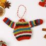 Fair Trade Knitted Striped Hanging Decorations, thumbnail 9 of 10