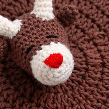 Reindeer Baby Comforter Crochet Kit, 6 of 9