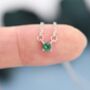 Extra Tiny Emerald Green Cz Necklace In Sterling Silver, thumbnail 2 of 11