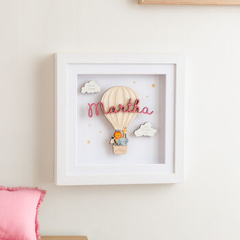 Hot Air Balloon 3D Keepsake Print With Cut Out Name, 2 of 3