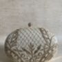 Gold Oval Embroidered Handcrafted Clutch Bag, thumbnail 7 of 10