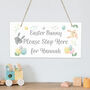 Personalised Easter Bunny Stop Here Wooden Sign, thumbnail 5 of 5