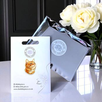 Small Ginger Orange Cat Enamel Pin Badge, 2 of 8