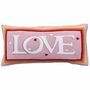 Long Wool Love Cushion With Multi Coloured Border, thumbnail 3 of 4