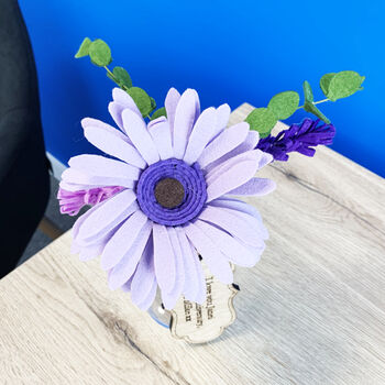 Personalised Handmade Felt Gerber Daisy Bouquet, 4 of 7