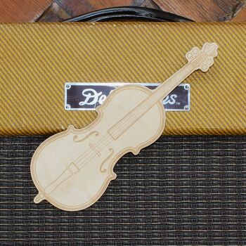 Cello Shaped Birch Ply Bookmark, 2 of 3