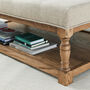Hamilton Shallow Buttoned Oak Framed Coffee Table, thumbnail 3 of 12
