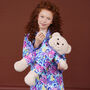 Audrey Girls Heart And Leopard Pyjama Set With Teddy Bear, thumbnail 4 of 7