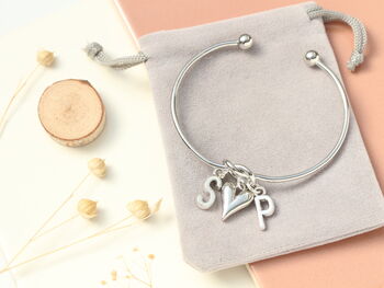 Personalised Double Initial Silver Bracelet, 6 of 8