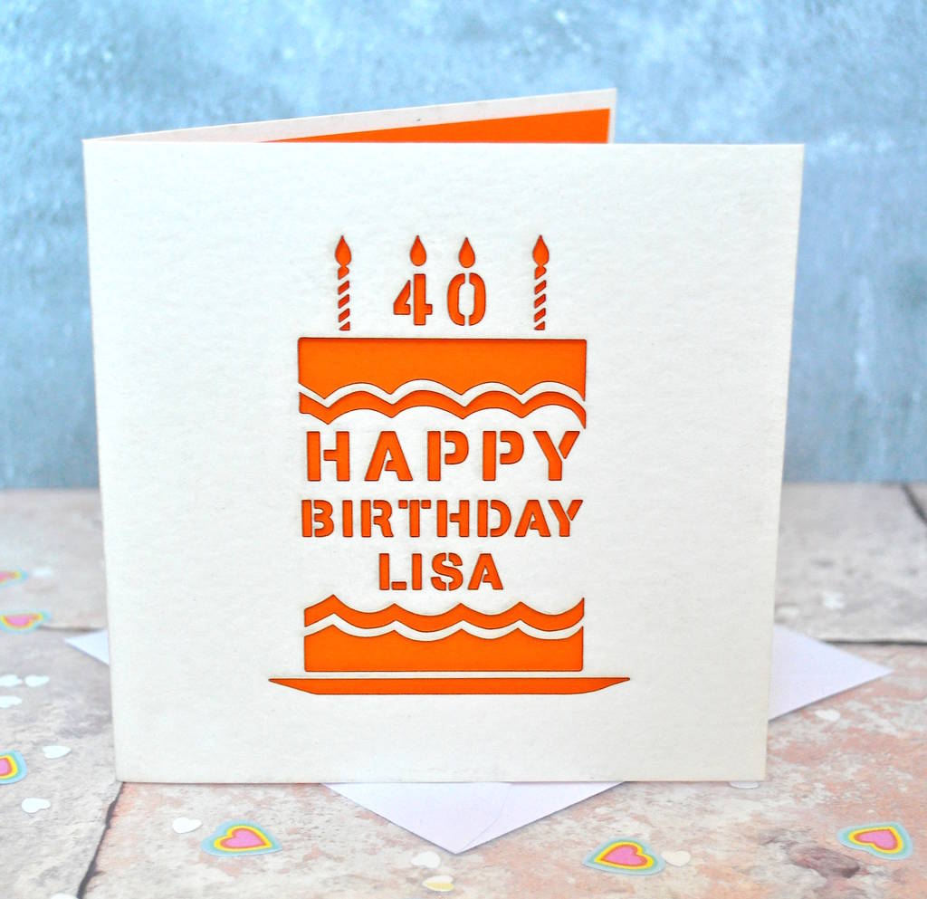 Personalised Laser Cut Birthday Cake Card, 1 of 4