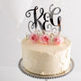 Personalised Script Couples Initials Cake Topper, thumbnail 2 of 4