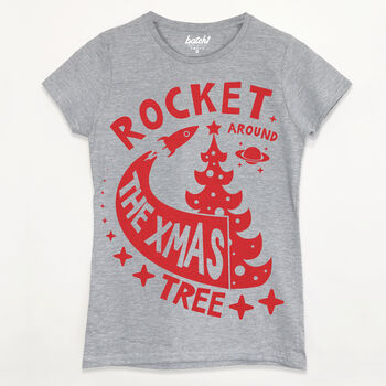 Rocket Around The Christmas Tree Women's T Shirt, 7 of 7