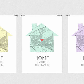 'Home Is Where The Heart Is' Map Print, 5 of 11