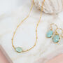 Pollara Aqua Chalcedony And Gold Plated Beaded Necklace, thumbnail 1 of 4