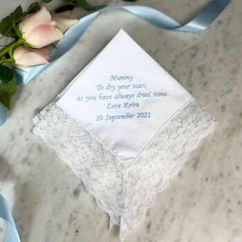 Personalised Message Lace Handkerchief, 2 of 6
