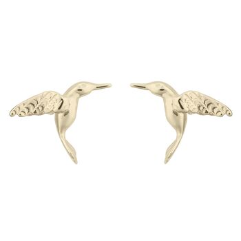 18ct Gold Hummingbird Stud Earrings, 2 of 6