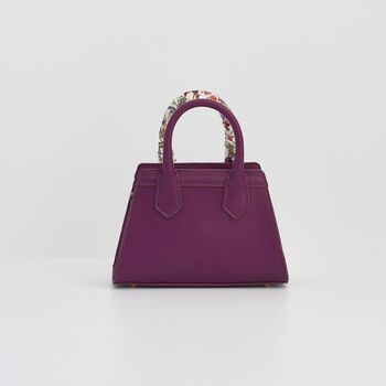 Floral Engravings Mini Plum Tote, 4 of 7