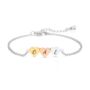Personalise Multi Hearts Silver Gold Rose Gold Bracelet Initials Engraved, thumbnail 3 of 9
