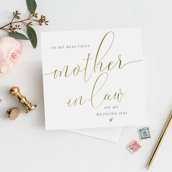 To My Mother And Father In Law Card | Mock Gold Effect, 5 of 6