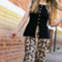 Brown Leopard Print Knit Wide Trousers, thumbnail 2 of 9