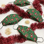 Christmas Pug Dog Face Mask Unisex Red And Green, thumbnail 1 of 4