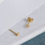 Gold Cosmic North Star White Topaz Tiny Stud Earrings, thumbnail 4 of 8
