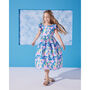 Watercolor Flower Dress With Hair Clip Accessory, thumbnail 1 of 4