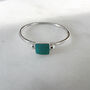 Turquoise Square Detail Sterling Silver Ring, thumbnail 1 of 6