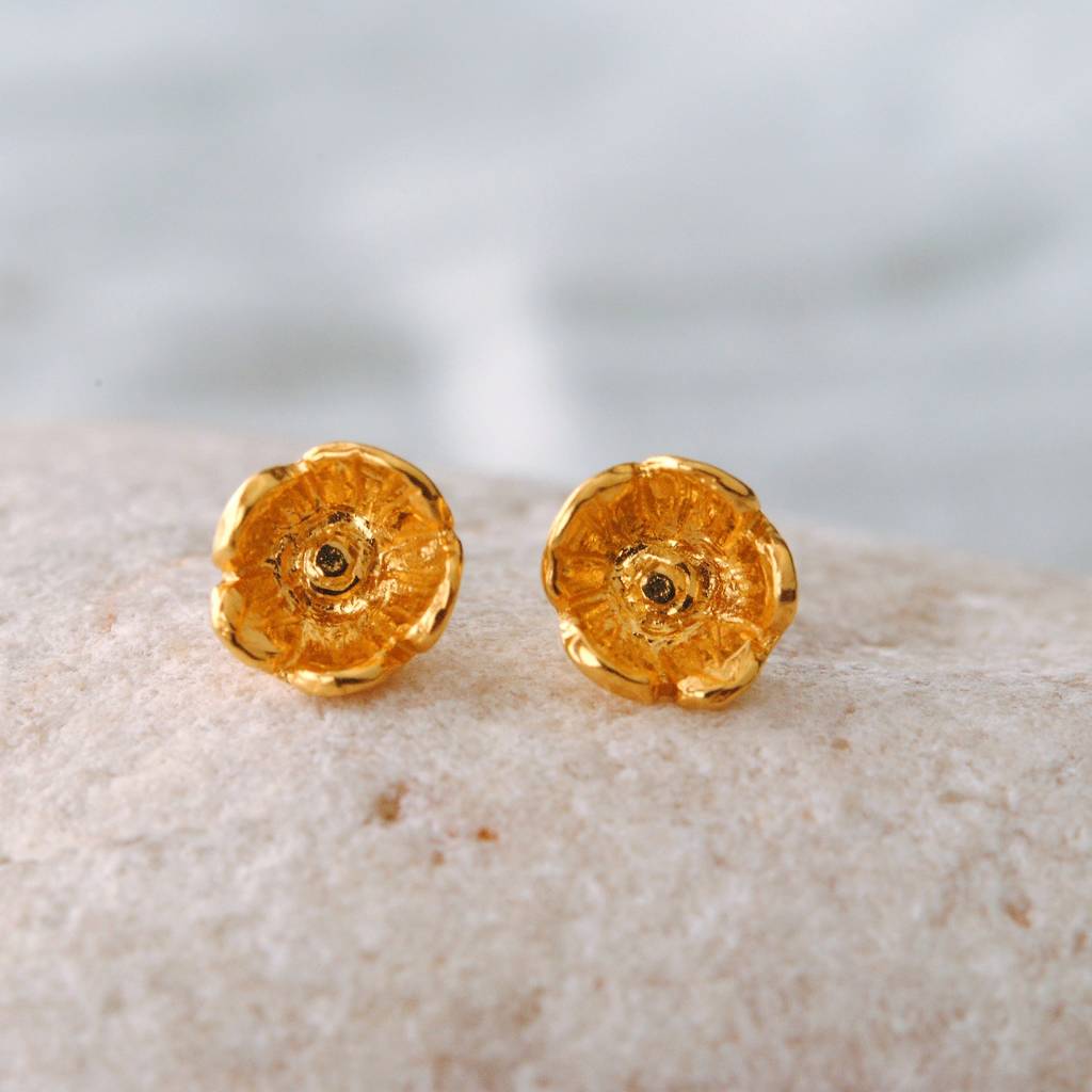 Gold Small Flower Stud Earrings By Alice Gold Small Flower Stud Earrings