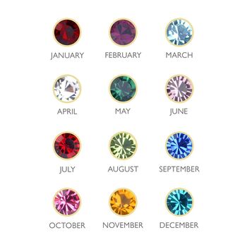 Personalised Silver Birthstone Crystal And Disc Necklace, 11 of 12